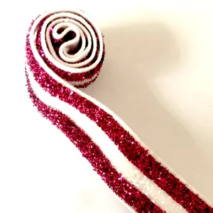 2019 new trend metallic lurex wholesale single face elastic silk velvet ribbon