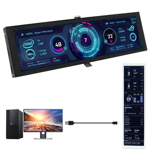 8.8 Inch IPS Secondary Screen USB Type C Connect NO HDMI-compatible LCD 1920x480 Monitor CPU RAM Sub-Screen NO AIDA64