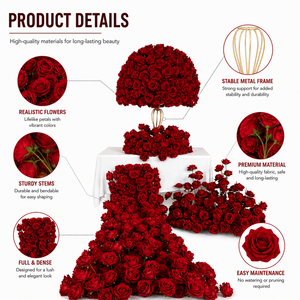 Pannello Murale Floreale 3D Impermeabile ed Ecologico in Stile Acquerello, con <span class=keywords><strong>Rose</strong></span> Artificiali, Realizzato a Mano per Matrimoni - Product Image 1