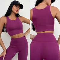 Ensemble de yoga pour femmes, vêtements de sport et décontractés pour le quotidien, couleurs variées, ensemble d'entraînement à haute compression, Ropa Deportiva Mujer Gym