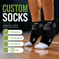 Chaussettes de sport basses en coton tricoté avec logo personnalisé, antidérapantes, respirantes et rembourrées pour la gym et l'entraînement