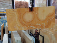 Panneau en pierre d'onyx jaune rétroéclairé, dalle de marbre transparente, vente en gros, décoration, dalle d'onyx pour projet hôtelier