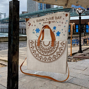 New Lady <b>Canvas</b> <b>Large</b> Capacity Japanese Printed Handbag Simple Spring Shoulder Crossbody Fashionable Korean Tote <b>Bag</b> - Product Image 3