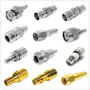 Adaptador de suministro de fábrica QMA SMA BNC TNC QMA conector hembra conector macho tipo N adaptador de latón coaxial RF