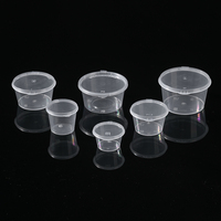 Gobelets à sauce transparents en PP avec couvercles, jetables, recyclables, résistants au congélateur et au micro-ondes, anti-fuite, pour restaurants et usage domestique, logo personnalisé