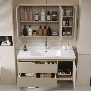 Moderno Hotel de lujo de montaje en pared de baño Vanidad Flotante Gabinete Baño Vanidades Gabinetes con fregadero - Product Image 6