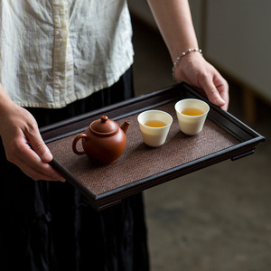 Chinese Bamboo Tea Tray <b>Set</b> <b>Square</b> Shape For Kung Fu Tea Serving Home Use Solid Wood Material - Product Image 3