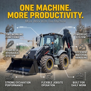 Macchinari per Movimento Terra ad Alte Prestazioni, Nuova <span class=keywords><strong>Mini</strong></span> Retroescavatrice Diesel, Escavatore Trainabile per Fattoria 4x4 - Product Image 1