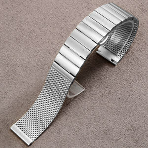 <span class=keywords><strong>Bracelet</strong></span> de montre en maille milanaise en acier inoxydable haut de gamme 18 20 22 24 mm avec fermoir papillon pour <span class=keywords><strong>bracelet</strong></span> de montre universel - Product Image 6