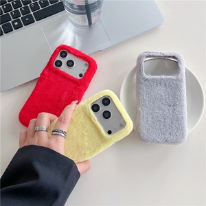 Funda de Teléfono de Felpa Peluda de Colores Sólidos para Invierno Coreano, para iPhone 17 Air 16 15 14 Pro Max, Funda de Piel para iPhone 17 Pro Max - Product Image 3
