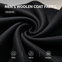 Manteau long en polyester pour homme, style trench-coat noir, col cheminée, simple boutonnage, cintré, sur mesure, OEM ODM, pour tenue de bureau