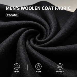 <strong>Mens</strong> Polyester Overcoat Long <strong>Coat</strong> Trench <strong>Coat</strong> Black <strong>Funnel</strong> <strong>Neck</strong> Single Breasted Tailored Belted OEM ODM Custom Office Wear Look - Product Image 2