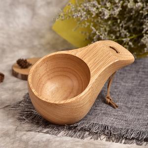 Деревянная кружка с 2 ручками ручной работы, деревянная чашка Kuksa, Резиновая деревянная чашка для питья для кофе, чая, молока, рюкзак для кемпинга, Bushcraft - Product Image 4