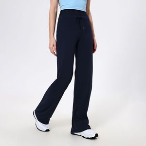 Women Drawstring Waist Wide Leg Athletic Pants Lightweight <b>Flowy</b> Floor Drape Yoga Trousers Casual Fitness Pants Wholesale - Product Image 1