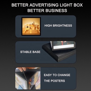 Hộp Đèn LED Xoay Đứng Đặt Sàn Bảng Hiệu Thực Đơn Bảng Hiệu Trưng Bày Bốn Mặt Bốn Lớp 16 Áp Phích Biển Quảng Cáo Cho Cửa Hàng Pizza - Product Image 6