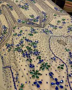 Bridal Embroidery Fabric <b>Sequins</b>, Beads and Stone Work Luxury Fabric Choice for Wedding Gowns and Party Dresses - Product Image 2