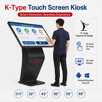 Kiosque d'information en forme de K de 32 pouces, écran tactile 4K UHD, terminal de libre-service Windows Android i3