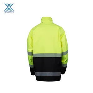 LX Reflective Jackets Men's Road Yellow Black Reflector Safety Jackets With Pockets