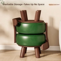 Petit tabouret moderne en bois massif avec dossier rotatif pour salon, canapé, table basse, repose-pieds pour changer de chaussures, chaises de salon
