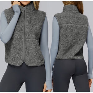 AMhomely Sherpa Vest Women Check Gilet Women Warm Soft Fleece Waistcoat