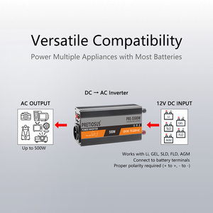 محول Pretiosus محول سيارة 12 فولت 24 فولت تيار مستمر إلى 7.5 V محول محول طاقة موجة جيبية نقية - Product Image 6