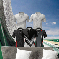 Kaos Polo Pria Cepat Kering Bahan Polyester Rajut Bernapas, Lengan Pendek, Motif Cetak, Kasual, Olahraga Golf