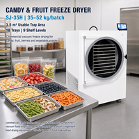 Machine de lyophilisation de confiseries SJ-35H, capacité de 35-52 kg par lot, pour la production de bonbons gélifiés aux fruits et la transformation d'ingrédients de desserts