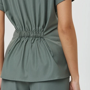 Tenues d'infirmière Bestex personnalisées, à la mode, à manches courtes, extensibles, ajustables, ensembles d'uniformes médicaux pour femmes, vente en gros - Product Image 4