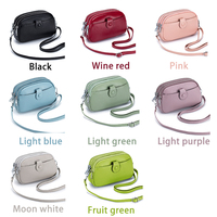 Grote Capaciteit Lederen Telefoontas Dames Kleine Crossbody Tas Met Multi-Rits Zakken Gestroomlijnd & Effen Kleur Telefoon Tas Modieus
