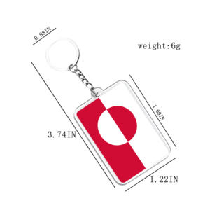 Llaveros y colgantes acrílicos Llaveros ligeros Banderas de Groenlandia Accesorios de varios países para fanáticos - Product Image 2