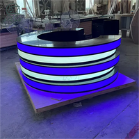 Meubles commerciaux comptoir de réception Led de luxe à surface solide bureau de nouvelles TV Table de comptoir de Studio de diffusion personnalisée