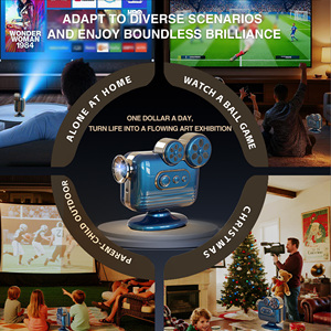 Portable Vintage Style <b>Projector</b> 1080P HD Autofocus Smart Home <b>Android</b> 9 Built-In Speakers Easy Wifi C300 Outdoor <b>Projector</b> - Product Image 2