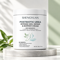 Crème pour les talons à l'urée postbiotique fermentée conforme à la norme CPNP, adoucissante, à la céramide, barrière hydratante, beurre pour les pieds, étiquette privée personnalisée