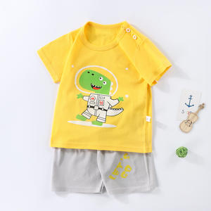 Ensembles de pyjamas pour enfants de haute qualité, en coton fin pour l'été, ensemble 2 pièces, pyjama décontracté à manches courtes, ensembles de pyjamas unisexes - Product Image 5