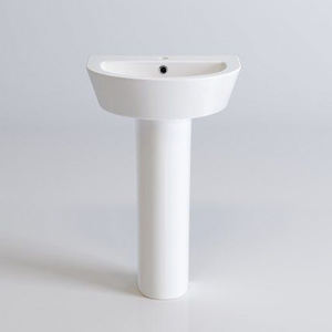 Lavabo ideal Moon Basin Urban Collection, artículos sanitarios con lavabo 2 en 1, lavabo de pedestal para baño con grifo de un solo orificio - Product Image 4