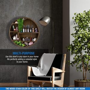 Étagère murale en bois en forme de lune, étagère flottante en forme de croissant pour huiles essentielles, présentoir de cristaux, petit rangement décoratif pour chambre à coucher, salon - Product Image 6