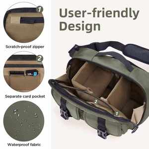 Bolsa para cámara al aire libre, bolso de hombro de gran capacidad para viajes al aire libre, bolso de fotografía portátil informal para entusiastas de la fotografía - Product Image 1