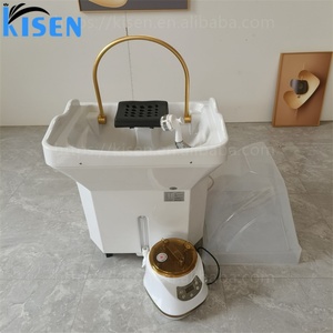 Kisen Good Quality Beauty Shop Furniture Portable 60L Water Tank Height Adjustable Hair Washing Sink Pipeless Shampoo Basin Bowl - Product Image 3