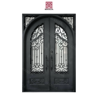 Grille de fenêtre en fer forgé WANJIA, design pour patio, balcon, porte d'entrée, portes françaises doubles en fer forgé