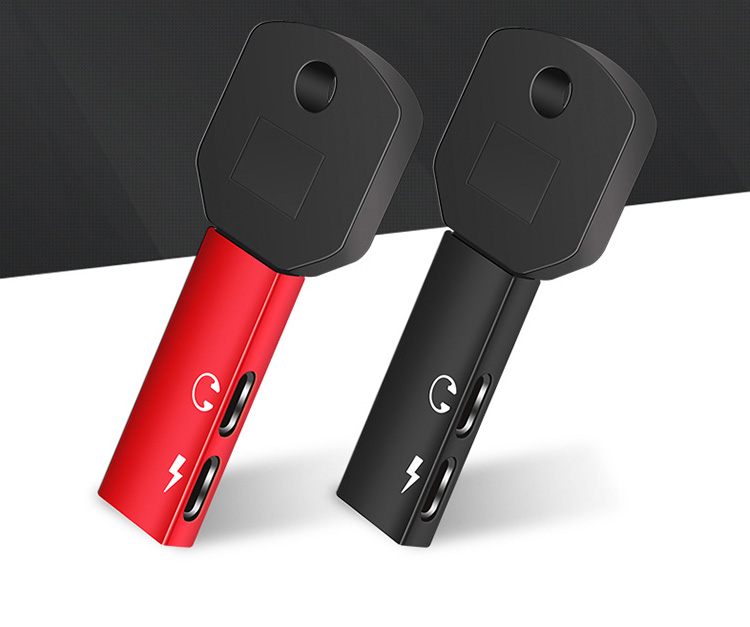 2 in 1 audio headphone adapter for 8pin audio adapter i-phone