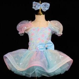 Ipopotamo bambini nuovo <span class=keywords><strong>Tutu</strong></span> di balletto per bambini bambini <span class=keywords><strong>Ballerina</strong></span> festa costumi da ballo rosa cuori blu abito <span class=keywords><strong>Tutu</strong></span> - Product Image 1