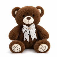 Ourson en peluche marron doux avec nœud papillon à pois, idéal pour la Saint-Valentin, un anniversaire ou comme idée cadeau – Vente en gros usine OEM ODM