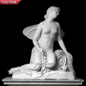 Escultura de Mujer Griega Sentada, de Mármol Blanco Natural, Tamaño Real - Product Image 5