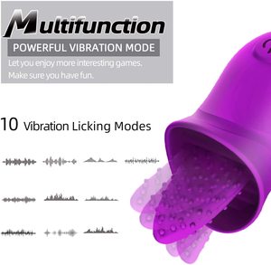 Vibrateur en forme de langue YAQU, stimulateur du clitoris, masseurs sensuels, étanche, 10 vibrations puissantes, masseur pour femmes, jouets sexuels - Product Image 2