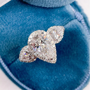 Anello nuziale scintillante a goccia per donna, elegante gioiello da dito alla moda - Product Image 6