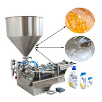 Machine de remplissage de pâte de sauce d'arachide liquide hautement visqueux de jus de miel de 2 têtes pneumatiques horizontales