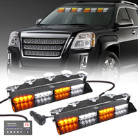 Luz estroboscópica led para salpicadero de coche, luz de advertencia de emergencia, doble color, 32W, CE