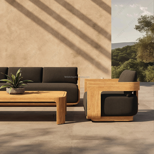 Ferly phong cách hiện đại rắn gỗ tếch đồ gỗ ngoài trời thiết lập Bền phong cách tiệc bên bàn chân dày cho phòng khách công viên - Product Image 3