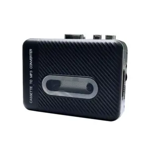 Cassete de fita portátil para MP3 Conversor Microfone embutido Speaker Headphone Jack Áudio Música Cassette Player Walkman