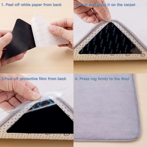 Offre Spéciale : Adhésifs Antidérapants pour Tapis en Forme de Triangle, Patins Adhésifs Double Face Réutilisables et Lavables pour Tapis, Idéaux pour Sols en Bois et Carrelages - Product Image 5